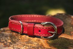 Handmade-Pink-Leather-Dog-Collar